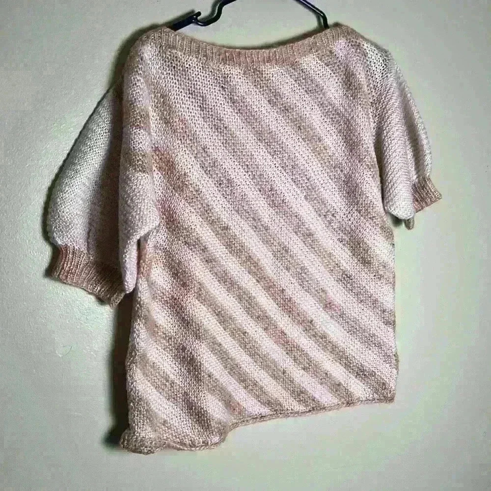 Handmade granny core ,cottage core ,whimsigoth, academic,short sleeve sweater.